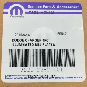Alternative view of FITS 2011-2015 DODGE CHARGER DOOR ENTRY SILL KIT. 82212282 - NEW OEM