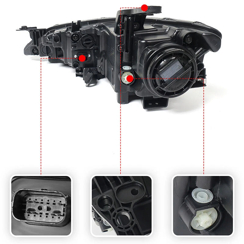 2015–2017 Chrysler 200 Passenger Side Halogen Headlight | RH Headlamp Assembly Without LED DRL | OEM-Style - Image 5