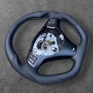 Alternative view of BMW M Sport Flat Bottom Steering Wheel | Custom Leather | Fits E90, E91, E92, E87, E81 & M3 | OEM-Style Upgrade