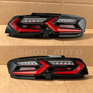 2019-2023 Chevy Camaro Complete C8 Style Red Lens LED Tail Light Assembly (Left & Right)