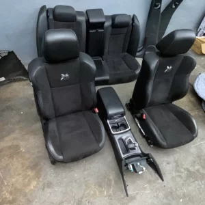 Alternative view of 2015-2023 Dodge Charger Complete OEM Red Leather & Alcantara Scat Pack Seats (Front & Rear)